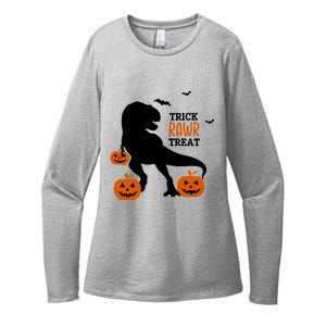 Trick Rawr Treat Dinosaur Halloween Novelty Holiday Item Gift Womens CVC Long Sleeve Shirt