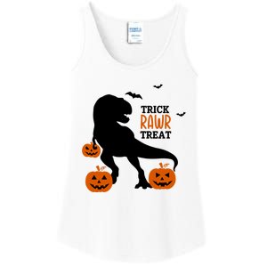 Trick Rawr Treat Dinosaur Halloween Novelty Holiday Item Gift Ladies Essential Tank