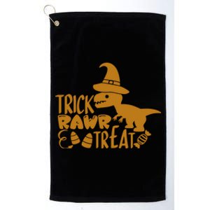 Trick Rawr Treat Dinosaur Halloween Tyrannosaurus Rex Gift Platinum Collection Golf Towel