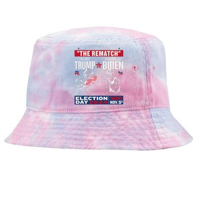 The Rematch: The Don And Crooked Joe Pro Trump 2024 Tie-Dyed Bucket Hat