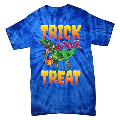 Trick Rawr Treat Dinosaur Trex Halloween Great Gift Tie-Dye T-Shirt