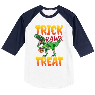 Trick Rawr Treat Dinosaur Trex Halloween Great Gift Baseball Sleeve Shirt