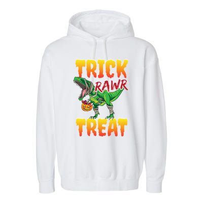 Trick Rawr Treat Dinosaur Trex Halloween Great Gift Garment-Dyed Fleece Hoodie