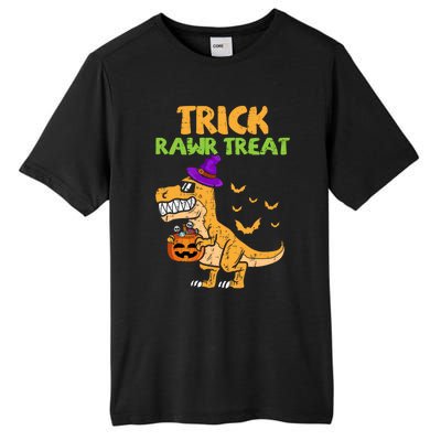 Trick Rawr Treat Dinosaur Trex Witch Pumpkin Funny Halloween Gift Tall Fusion ChromaSoft Performance T-Shirt