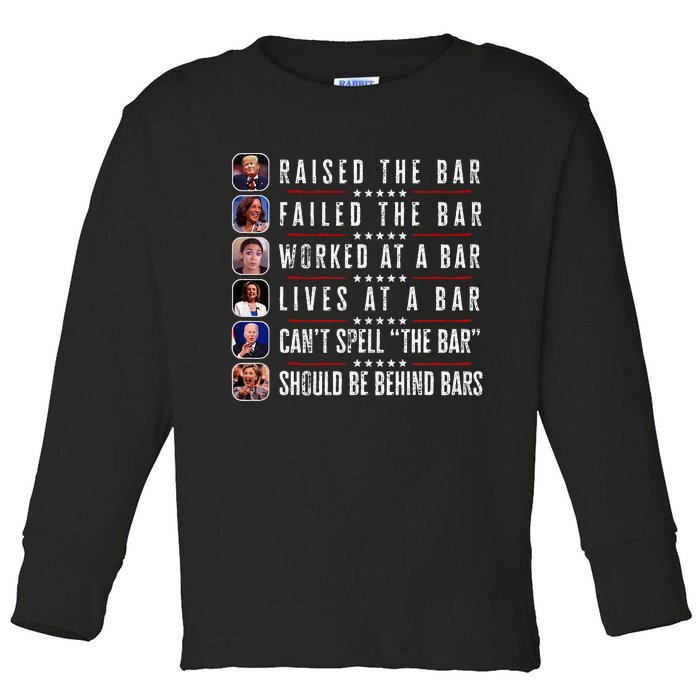 Trump Raised The Bar Harris Failed Toddler Long Sleeve Shirt