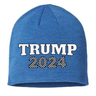 Trump Racing Theme 2024 Checker Sustainable Beanie