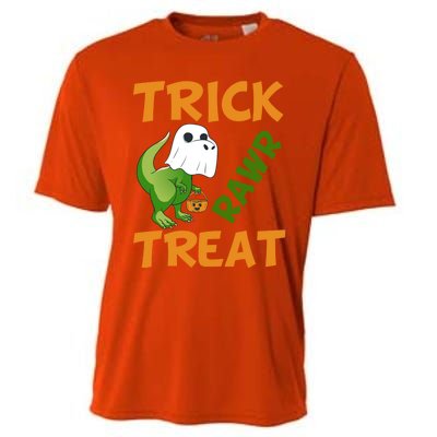 Trick Rawr Treat Halloween Dino Trick Or Treat Dinosaur Gift Cooling Performance Crew T-Shirt