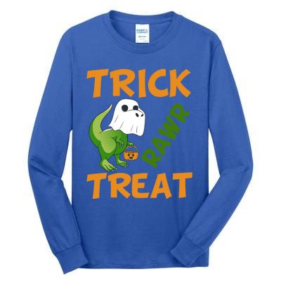 Trick Rawr Treat Halloween Dino Trick Or Treat Dinosaur Gift Tall Long Sleeve T-Shirt