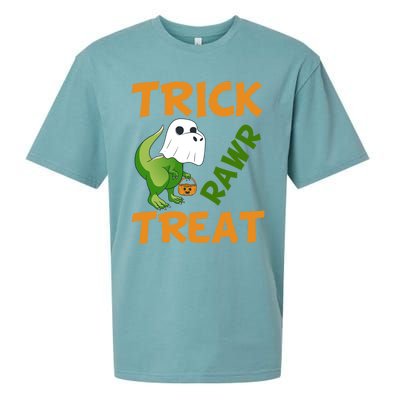 Trick Rawr Treat Halloween Dino Trick Or Treat Dinosaur Gift Sueded Cloud Jersey T-Shirt