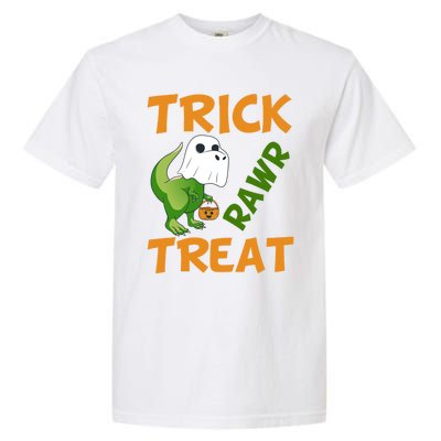 Trick Rawr Treat Halloween Dino Trick Or Treat Dinosaur Gift Garment-Dyed Heavyweight T-Shirt