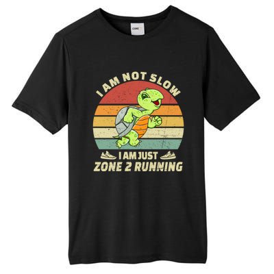 Turtle Runner Team Vintage Im Not Slow Just Zone 2 Running Great Gift Tall Fusion ChromaSoft Performance T-Shirt