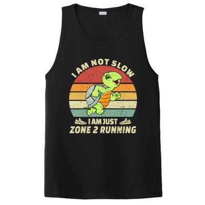 Turtle Runner Team Vintage Im Not Slow Just Zone 2 Running Great Gift PosiCharge Competitor Tank