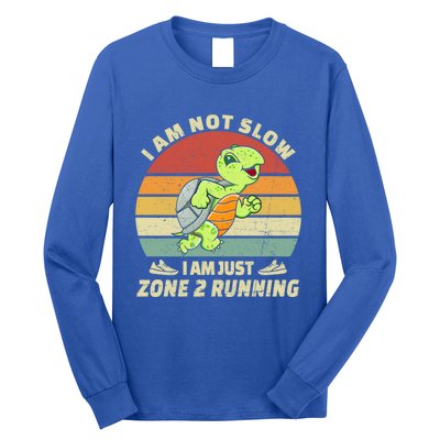 Turtle Runner Team Vintage Im Not Slow Just Zone 2 Running Great Gift Long Sleeve Shirt