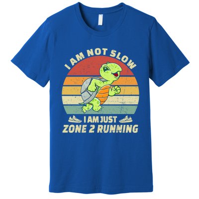 Turtle Runner Team Vintage Im Not Slow Just Zone 2 Running Great Gift Premium T-Shirt