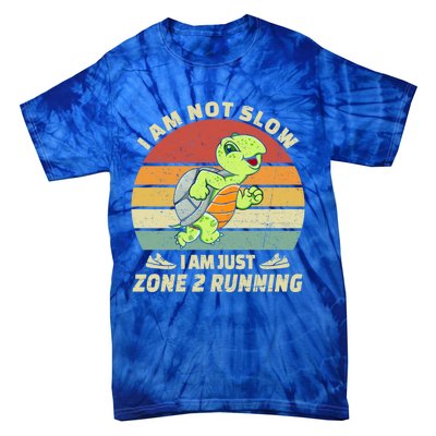 Turtle Runner Team Vintage Im Not Slow Just Zone 2 Running Great Gift Tie-Dye T-Shirt