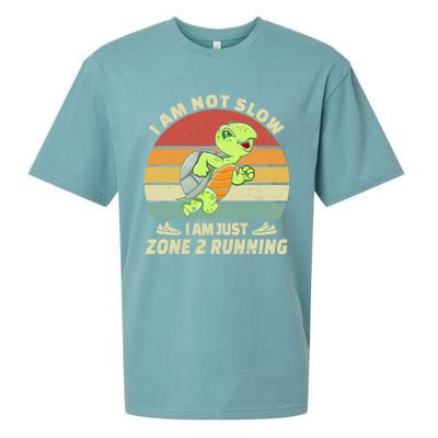 Turtle Runner Team Vintage Im Not Slow Just Zone 2 Running Great Gift Sueded Cloud Jersey T-Shirt