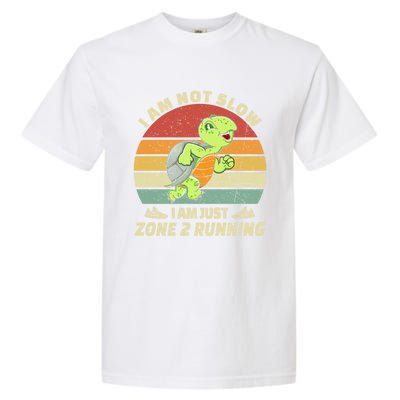 Turtle Runner Team Vintage Im Not Slow Just Zone 2 Running Great Gift Garment-Dyed Heavyweight T-Shirt