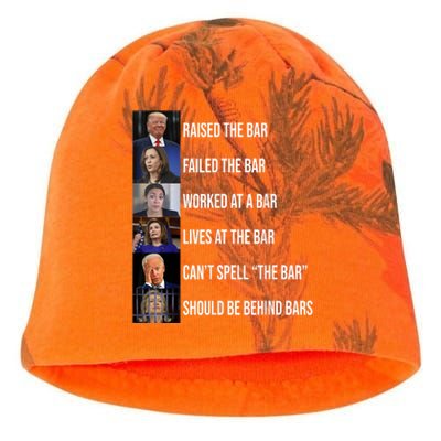 Trump Raised The Bar Failed The Bar Kati - Camo Knit Beanie