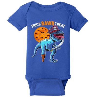 Trick Rawr Treat Halloween Pirate Trex Costume Gift Baby Bodysuit