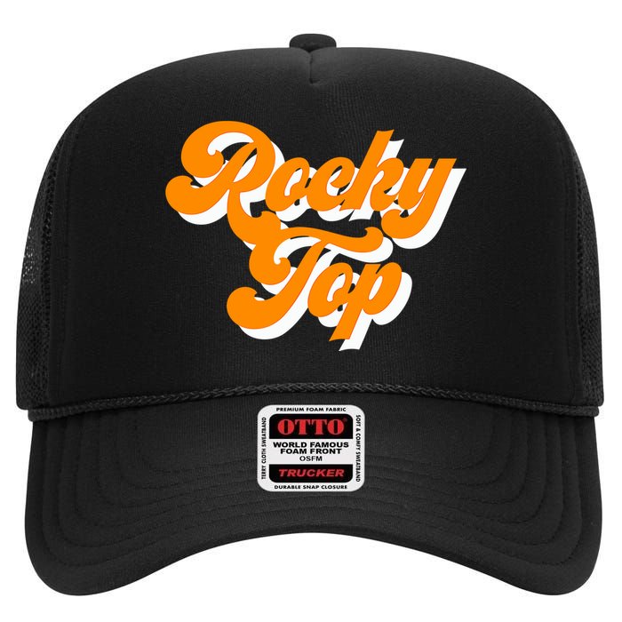 Tennessee Rocky Top TN Football Baseball Sport Fans High Crown Mesh Back Trucker Hat