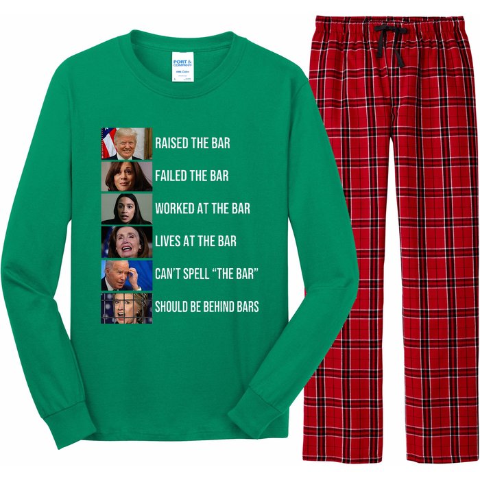 Trump Raised The Bar Failed The Bar Worked At The Bar Long Sleeve Pajama Set