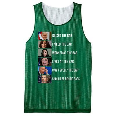 Trump Raised The Bar Failed The Bar Worked At The Bar Mesh Reversible Basketball Jersey Tank