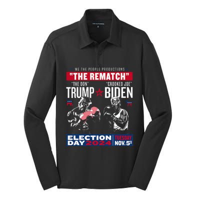 The Rematch The Don And Crooked Joe Pro Trump 2024 Silk Touch Performance Long Sleeve Polo