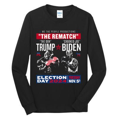 The Rematch The Don And Crooked Joe Pro Trump 2024 Tall Long Sleeve T-Shirt