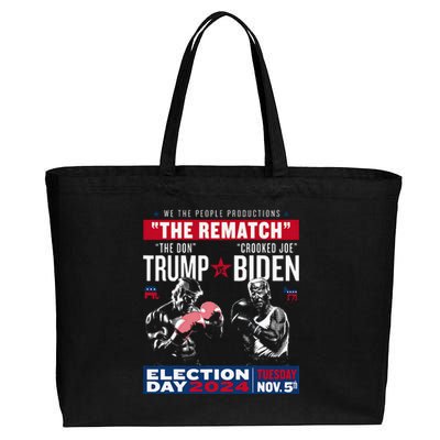 The Rematch The Don And Crooked Joe Pro Trump 2024 Cotton Canvas Jumbo Tote