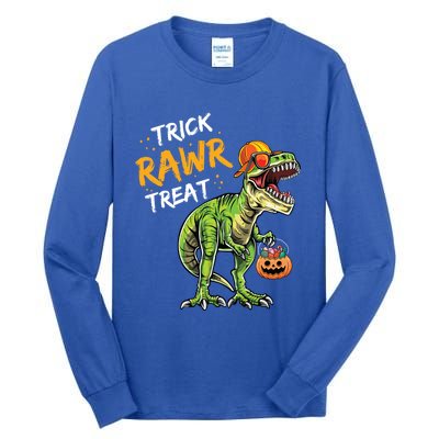 Trick Rawr Treat Halloween T Rex Dinosaur Rawrsome Gift Cute Gift Tall Long Sleeve T-Shirt