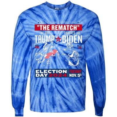 The Rematch The Don And Crooked Joe Pro Trump 2024 Tie-Dye Long Sleeve Shirt