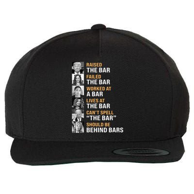 Trump Raised The Bar Harris Failed The Bar Wool Snapback Cap