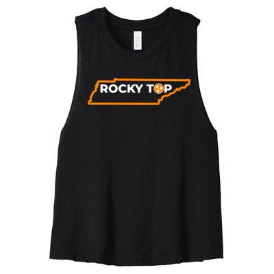 Tennessee Rocky Top TN Rocky Top Volunteer State Vintage Women's Racerback Cropped Tank