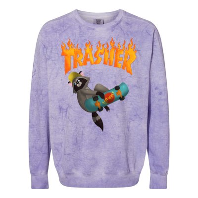 Trasher Raccoon Colorblast Crewneck Sweatshirt