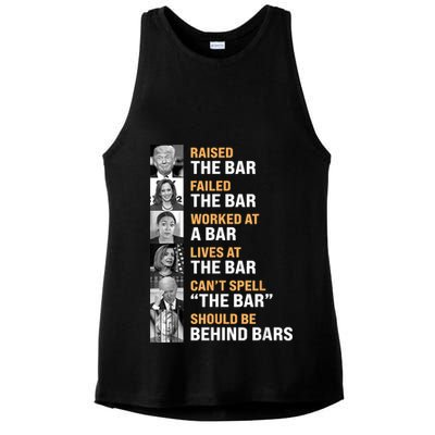 Trump Raised The Bar Harris Failed The Bar Ladies PosiCharge Tri-Blend Wicking Tank