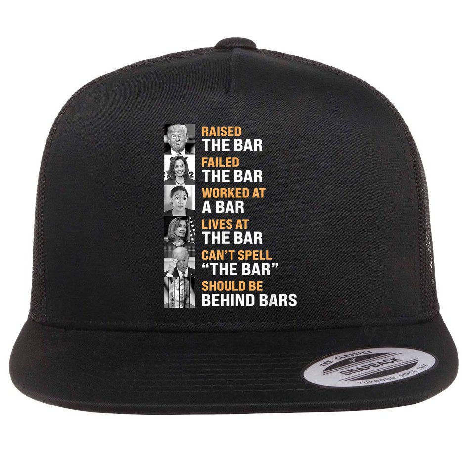 Trump Raised The Bar Harris Failed The Bar Flat Bill Trucker Hat