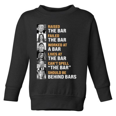 Trump Raised The Bar Harris Failed The Bar Toddler Sweatshirt