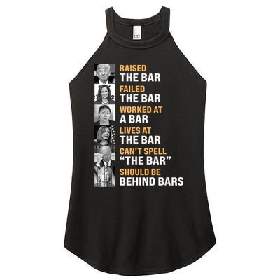 Trump Raised The Bar Harris Failed The Bar Women's Perfect Tri Rocker Tank