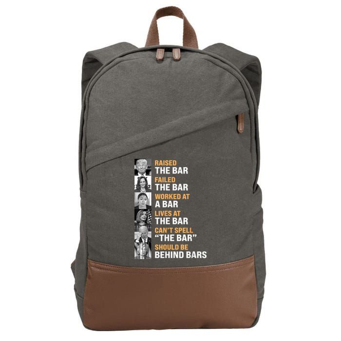 Trump Raised The Bar Harris Failed The Bar Cotton Canvas Backpack