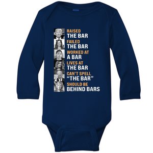 Trump Raised The Bar Harris Failed The Bar Baby Long Sleeve Bodysuit