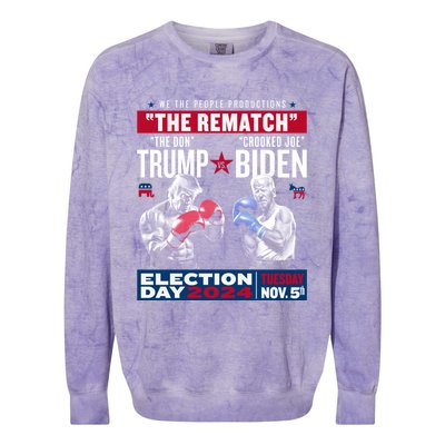 The Rematch The Don And Crooked Joe Pro Trump 2024 Colorblast Crewneck Sweatshirt