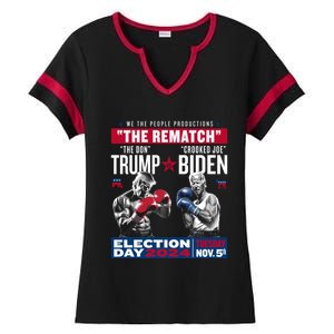 The Rematch The Don And Crooked Joe Pro Trump 2024 Ladies Halftime Notch Neck Tee