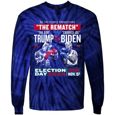 The Rematch The Don And Crooked Joe Pro Trump 2024 Tie-Dye Long Sleeve Shirt