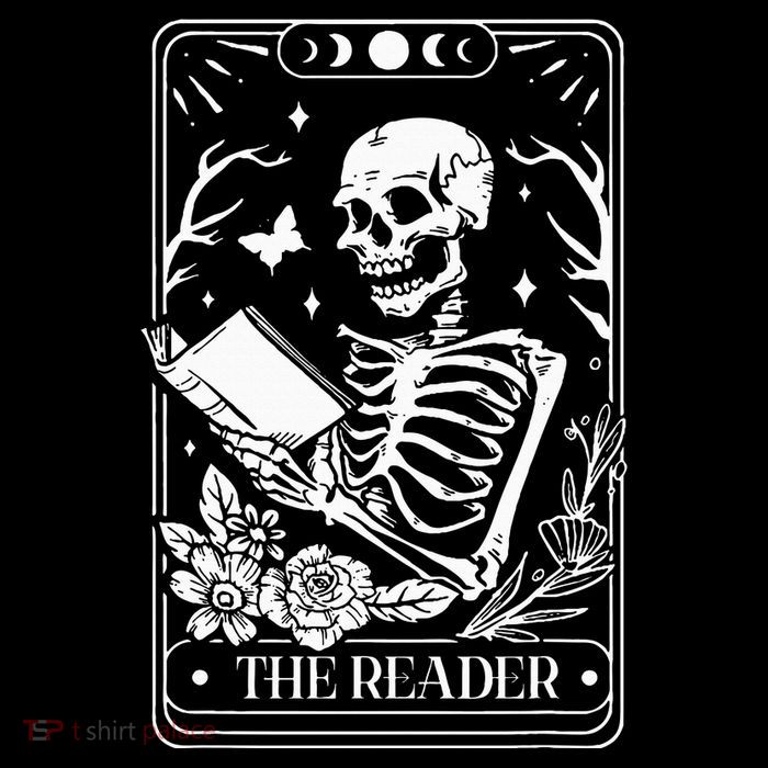 The Reader Tarot Funny Skeleton Reading T-Shirt