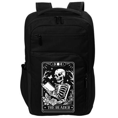 The Reader Tarot Funny Skeleton Reading Impact Tech Backpack