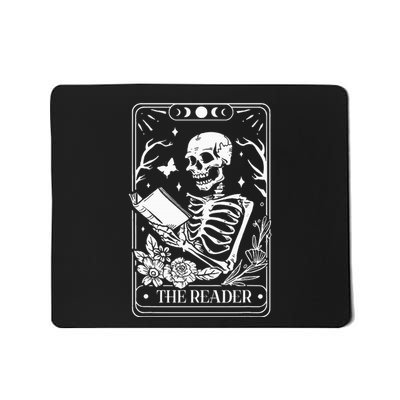 The Reader Tarot Funny Skeleton Reading Mousepad