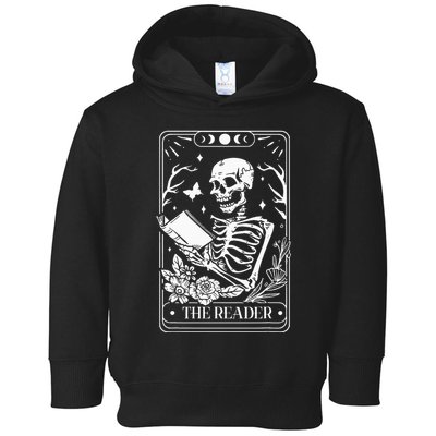The Reader Tarot Funny Skeleton Reading Toddler Hoodie
