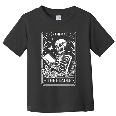 The Reader Tarot Funny Skeleton Reading Toddler T-Shirt