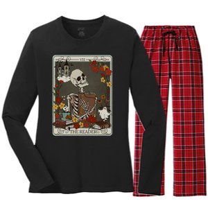 The Reader Tarot Card Bookish Women's Long Sleeve Flannel Pajama Set 