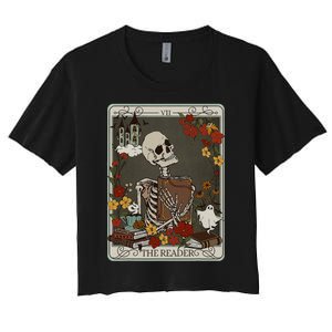 The Reader Tarot Card Bookish Women's Crop Top Tee